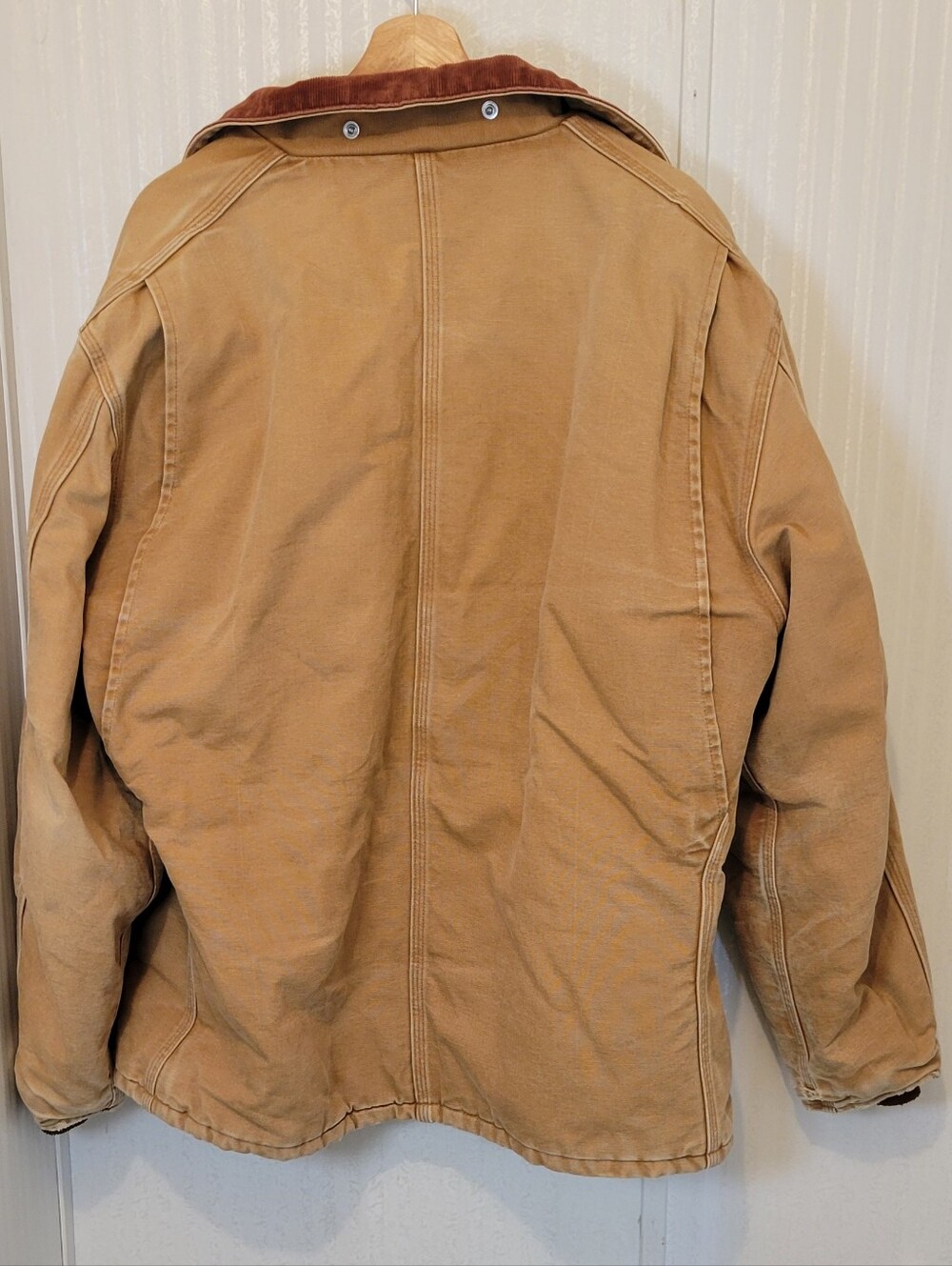 Carhartt Duck Traditional Coat Jacket Blanket Lined Tan Men's Large USA Work - Picture 2 of 6